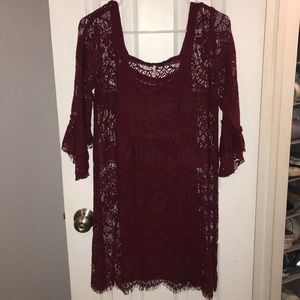 Maroon lace dress